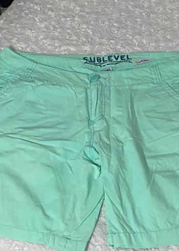 Düğmeli Yeşil Kadın Bermuda Şort - Görsel 8