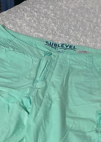 Düğmeli Yeşil Kadın Bermuda Şort - Görsel 9