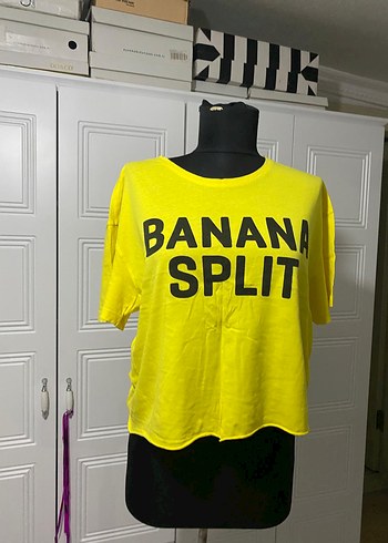 Sarı Baskılı Kısa Kollu Tişört - Görsel 2