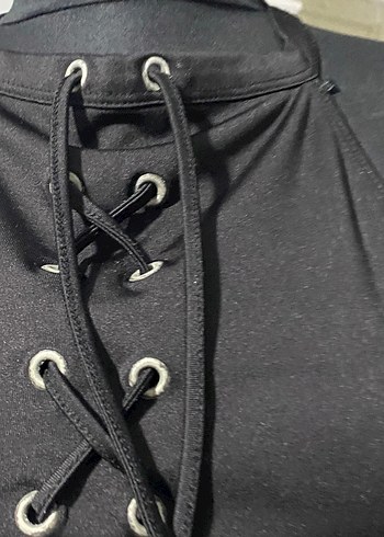 Siyah Gotik Halter Yaka Mini Büstiyer - Görsel 3