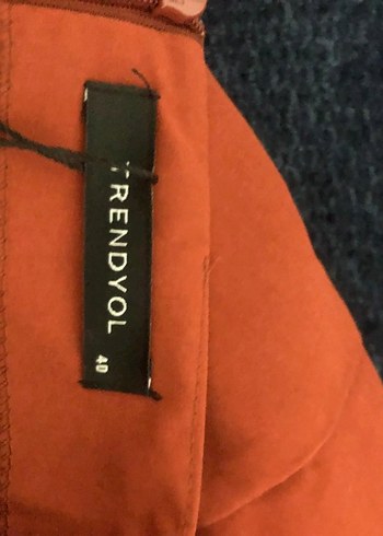 Kiremit rengi Uzun Kollu  mini elbise - Görsel 10