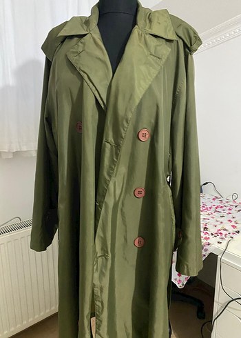 Düğmeli Uzun Trençkot yağmurluk - Görsel 3
