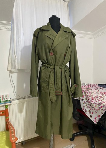 Düğmeli Uzun Trençkot yağmurluk - Görsel 4