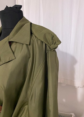 Düğmeli Uzun Trençkot yağmurluk - Görsel 10