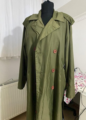 Düğmeli Uzun Trençkot yağmurluk - Görsel 2
