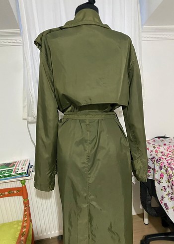Düğmeli Uzun Trençkot yağmurluk - Görsel 8