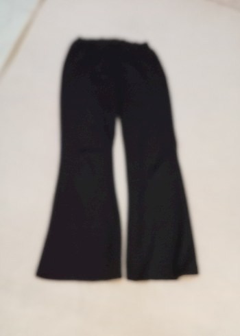 Siyah Kadın  İspanyol Paça Pantolon - Görsel 2