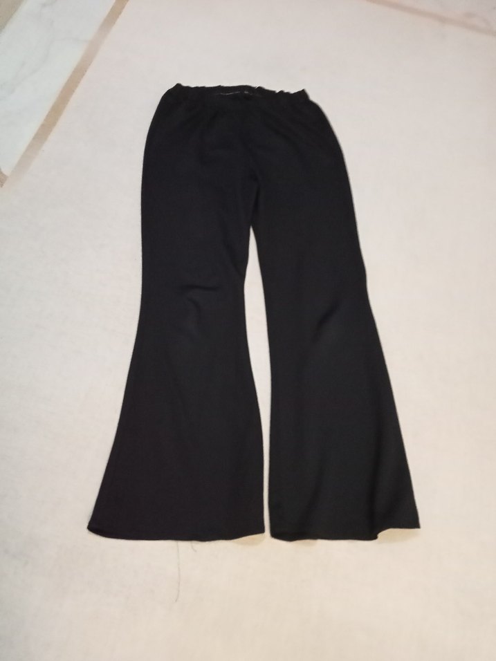 Siyah Kadın  İspanyol Paça Pantolon - Görsel 4
