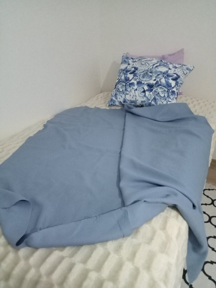 Mavi Düz  kaşe kumaş - Görsel 5