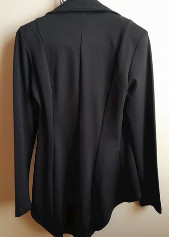 s Beden Düğmeli Siyah Kadın Blazer Ceket