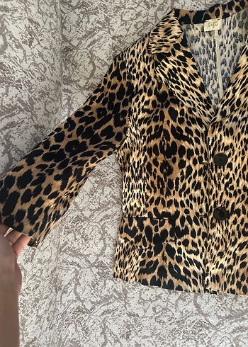 Diğer Kahverengi Leopar Desenli Kadın Ceket