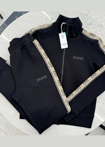 Guess Siyah Nakışlı Fermuarlı Kadın Eşofman Takımı