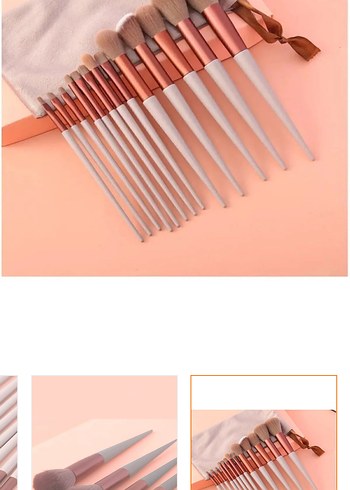 Gri ve Bej Makyaj Fırça Seti - Görsel 2