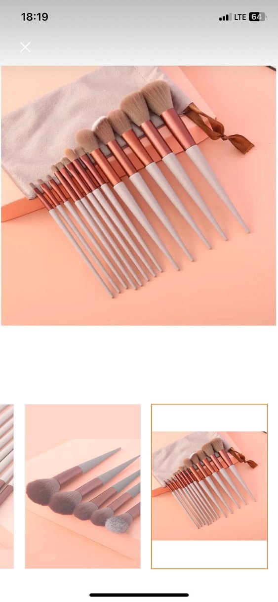 Gri ve Bej Makyaj Fırça Seti - Görsel 2