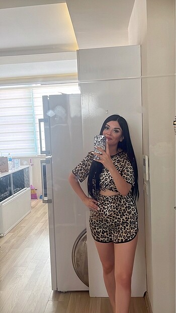 s Beden Leopar saten short takım