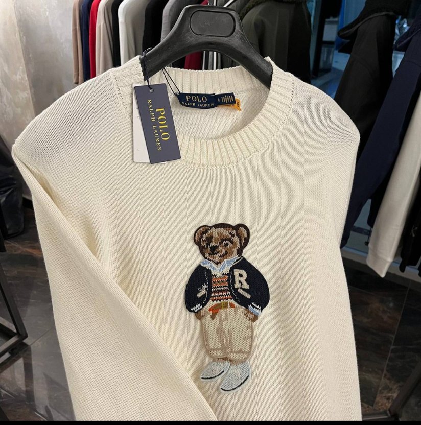 Gri Polo Nakışlı Triko Kadın Kazak - Görsel 2