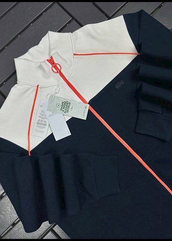 Beyaz Lacivert Fermuarlı Erkek Eşofman Takımı - Görsel 6