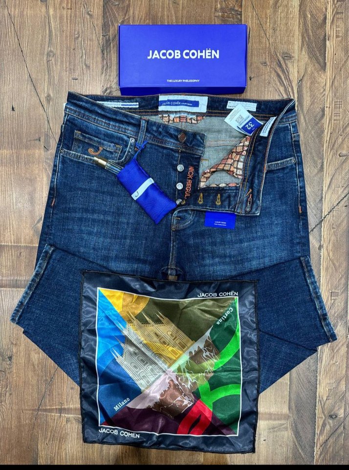 Jacob Cohen Mavi Düğmeli Erkek Jean - Görsel 2