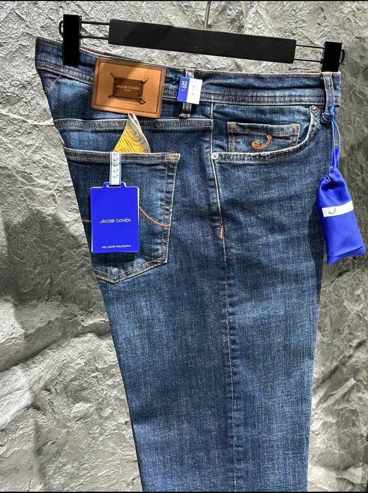 Jacob Cohen Mavi Düğmeli Erkek Jean - Görsel 5