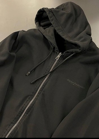 Fermuarlı Siyah Kapüşonlu Erkek Sweatshirt - Görsel 3