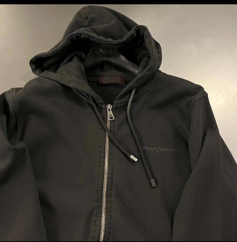 Fermuarlı Siyah Kapüşonlu Erkek Sweatshirt - Görsel 2