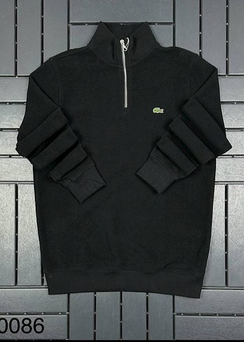 Siyah Yarım Fermuarlı Erkek Sweatshirt - Görsel 4