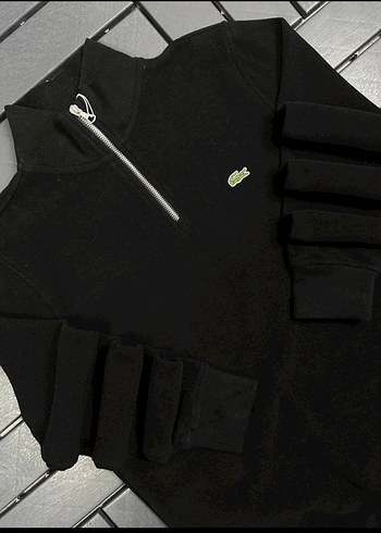 Siyah Yarım Fermuarlı Erkek Sweatshirt - Görsel 5