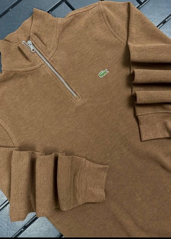 Erkek Kahverengi Fermuarlı Sweatshirt - Görsel 2