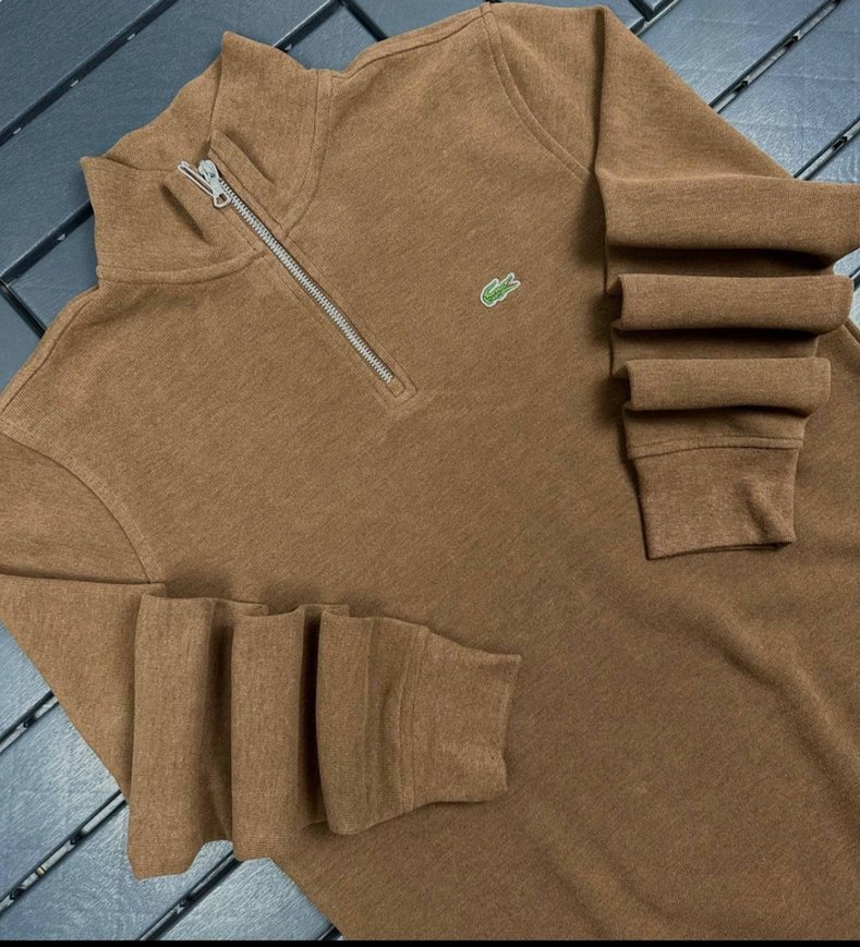 Erkek Kahverengi Fermuarlı Sweatshirt - Görsel 2