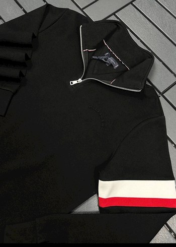 Tommy Hilfiger siyah Fermuarlı Sweatshirt - Görsel 4