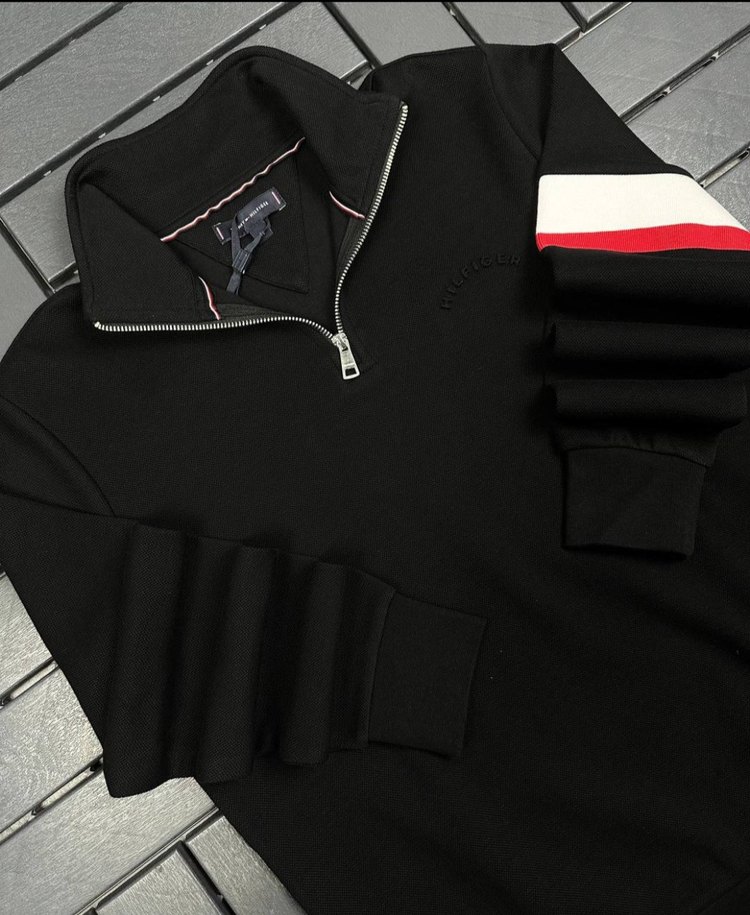 Tommy Hilfiger siyah Fermuarlı Sweatshirt - Görsel 3