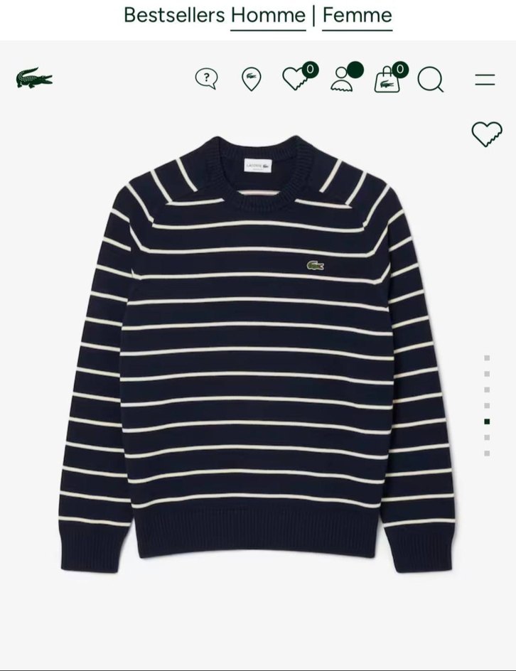 Lacoste Erkek Siyah Çizgili Triko Sweatshirt - Görsel 2