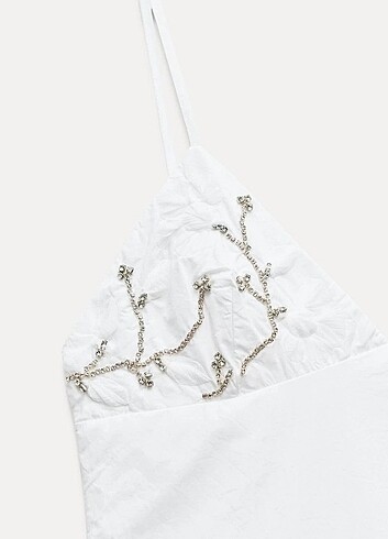 Zara Mücevher Poplin Elbise.