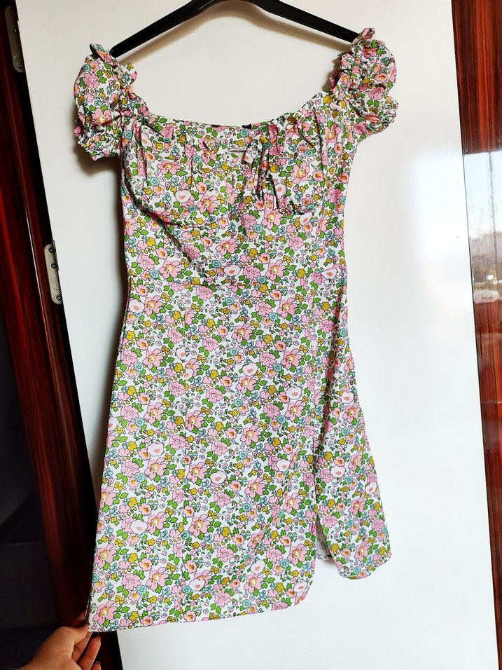 Çiçek Desenli Bohem Mini Elbise - Görsel 4