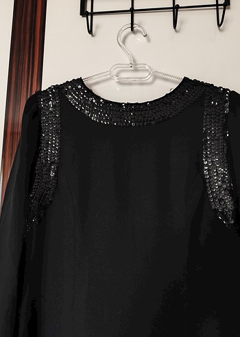 Siyah Uzun Kollu Elbise - Görsel 3