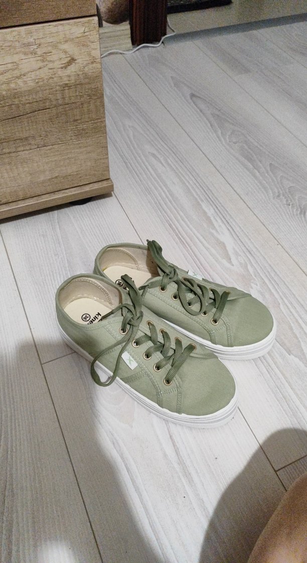 Pastel Yeşil Kadın Platform Topuklu sneaker - Görsel 2