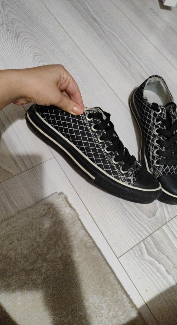 Siyah Bağcıklı Kadın sneaker - Görsel 2