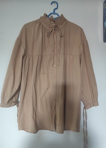 38 Beden camel Renk kahve oversize gömlek