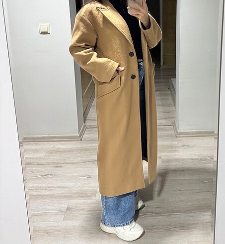 36 Beden camel Renk Kaşe kaban