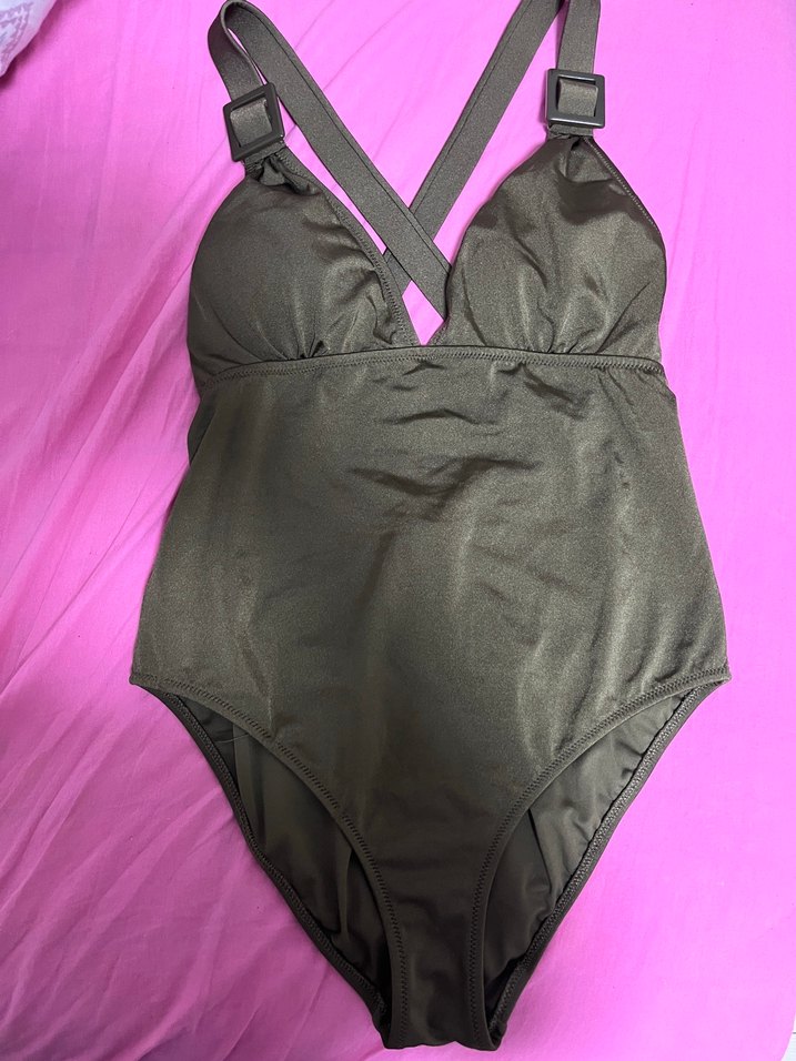 Kahverengi Kemer Detaylı Kadın Mayo - Görsel 2