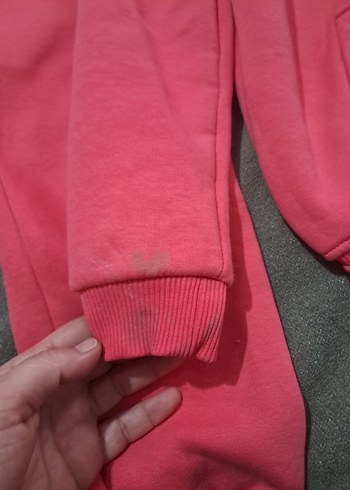 Kız Çocuk Pembe Peluş Detaylı Eşofman Takımı - Görsel 5