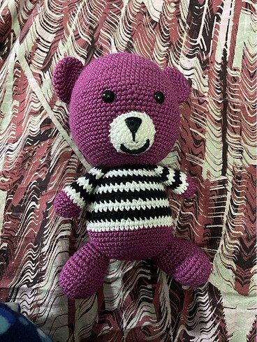 Diğer Amigurumi mor ayıcık bebek