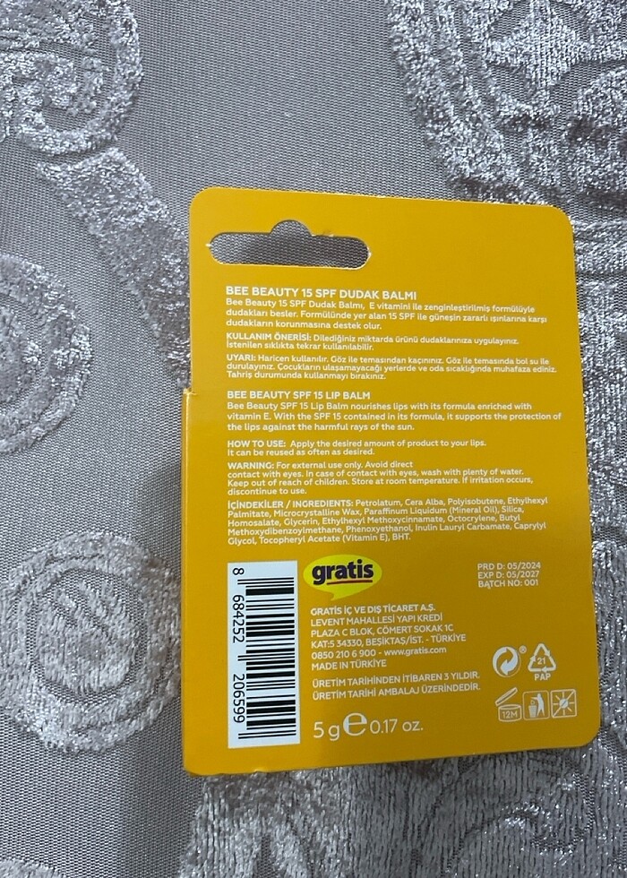 Bee beauty 15 spf lip balm - Görsel 2