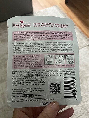 Beden Rituel de beaute 3D yüz maskesi
