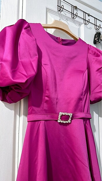 Saten balon kol abiye - Görsel 3