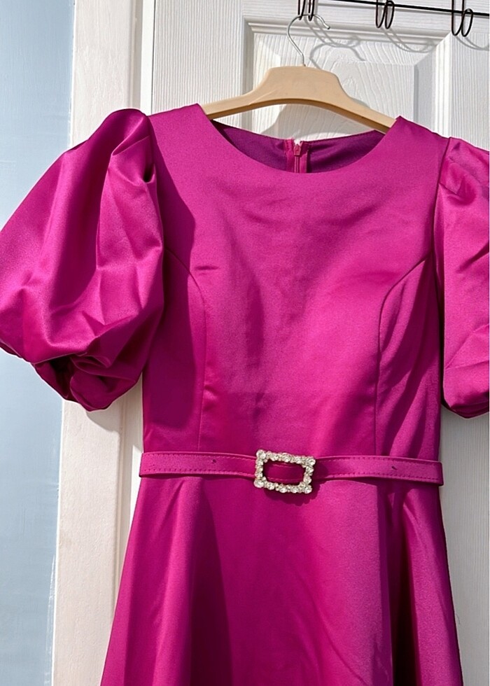 Saten balon kol abiye - Görsel 2