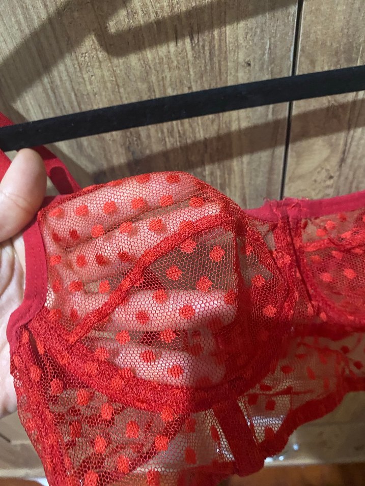 Nakışlı Kırmızı Bohem Sütyen - Görsel 2