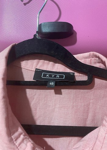 Pembe Keten Midi Kadın Gömlek - Görsel 3