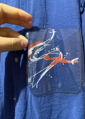 Düğmeli Uzun Kollu Mavi Kadın Gömlek - Görsel 2