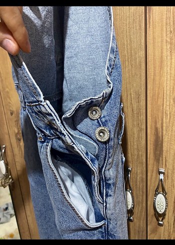 Kadın Mavi Denim Askılı Tulum - Görsel 3